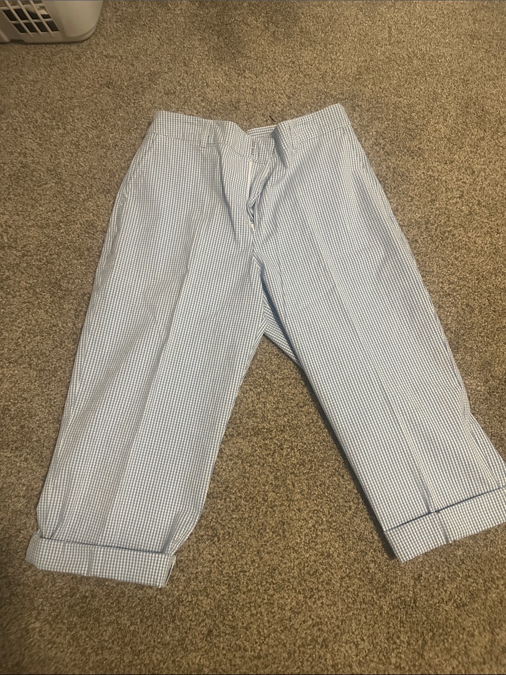 Light Blue Seersucker Dress capris